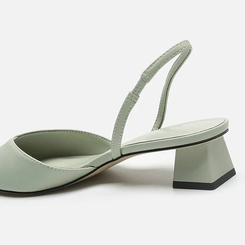 NOUVEAU RICHE Damen Slingback Sandaletten Verstellbarer Riemen Blockabsatz