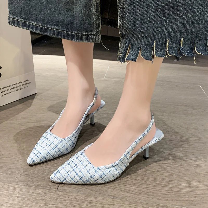 NOUVEAU RICHE Damen Zulaufende Slingback-Absätze Spitz Form Slingback-Riemen