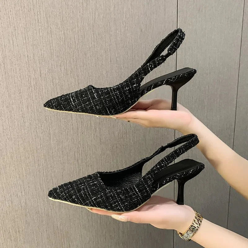 NOUVEAU RICHE Damen Zulaufende Slingback-Absätze Spitz Form Slingback-Riemen