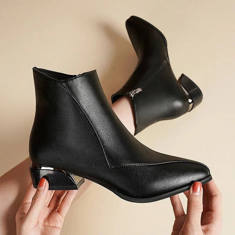 NOUVEAU RICHE Damen Stiefeletten Mit Blockabsatz Stilvoll Bequem