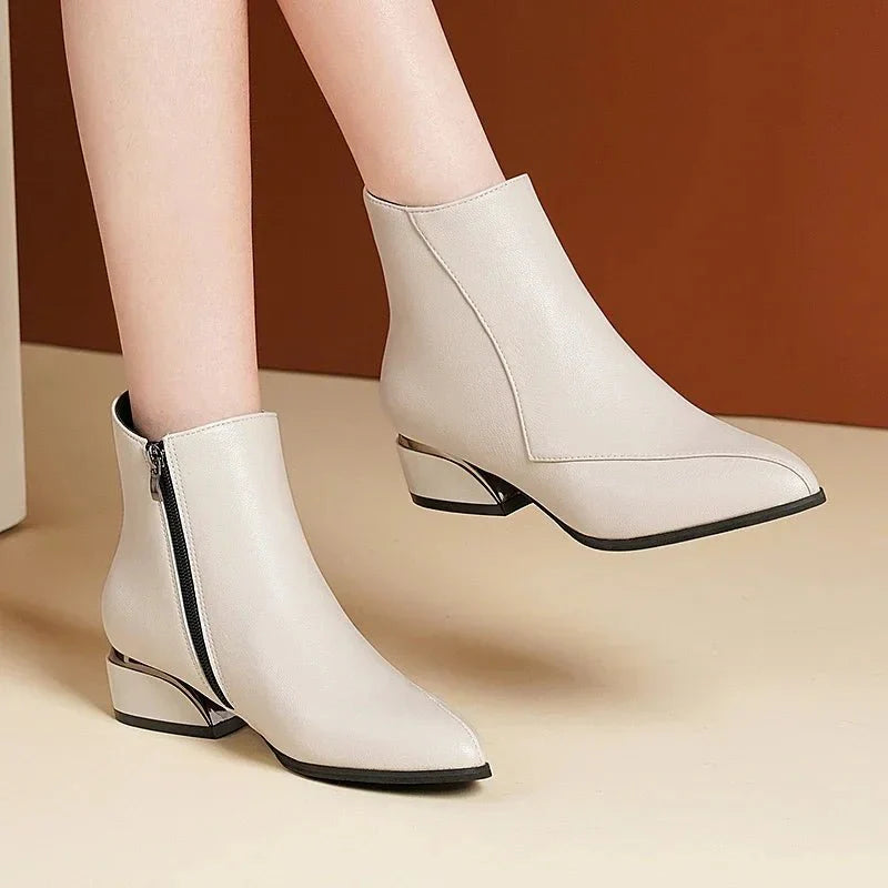 NOUVEAU RICHE Damen Stiefeletten Mit Blockabsatz Stilvoll Bequem
