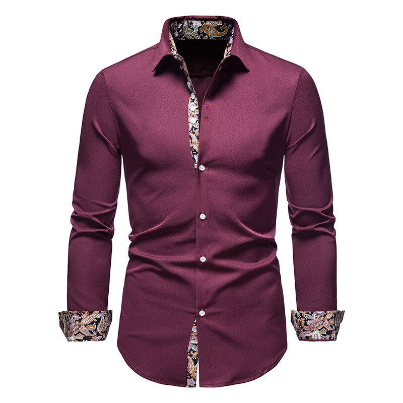 NOUVEAU RICHE Herren Stylisches Langarmshirt Polierte Raffinesse Charme Rot