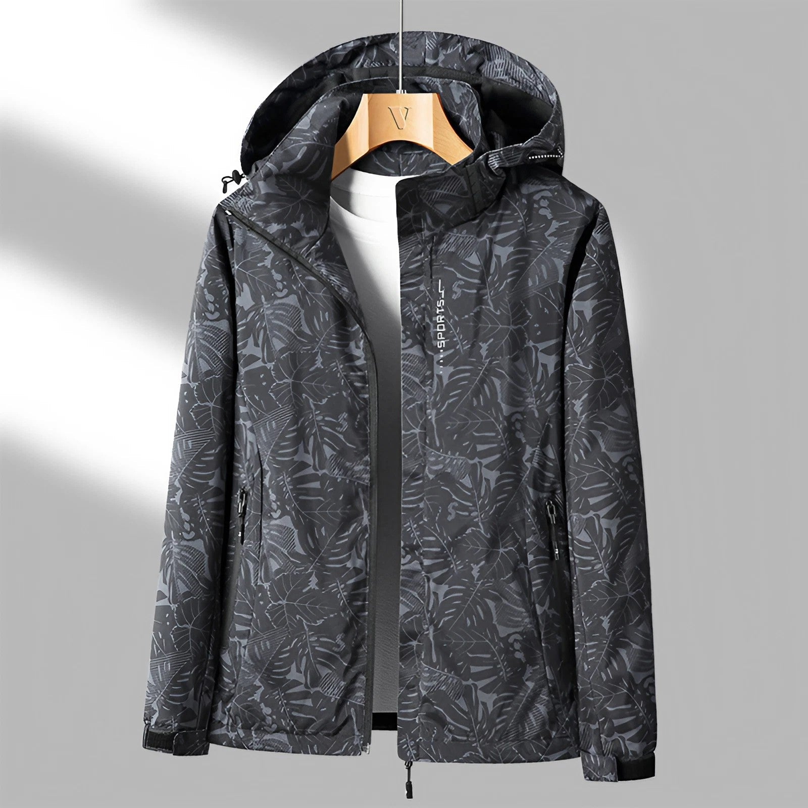 NOUVEAU RICHE Damen Kapuzenjacke Mit Reißverschluss Wasserdicht Leicht Schwarz