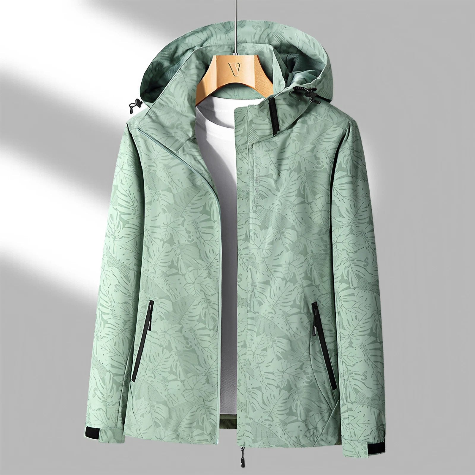 NOUVEAU RICHE Damen Kapuzenjacke Mit Reißverschluss Wasserdicht Leicht Türkis