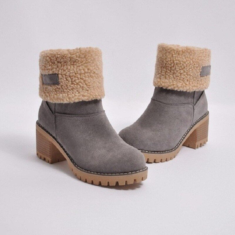 NOUVEAU RICHE Damen Gefütterte Stiefel Warm Robuste Sohle Stilvoll Design
