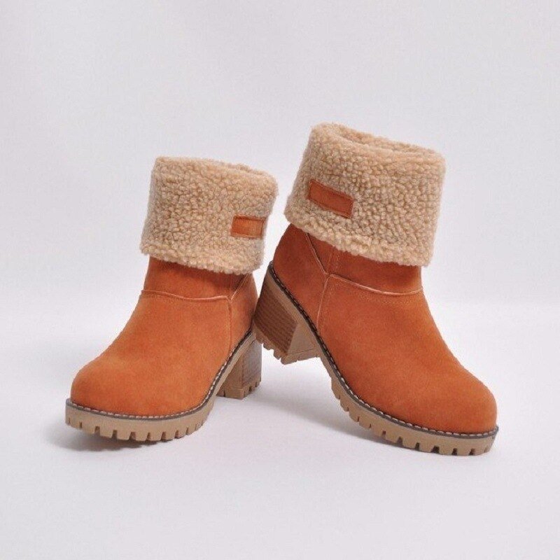 NOUVEAU RICHE Damen Gefütterte Stiefel Warm Robuste Sohle Stilvoll Design