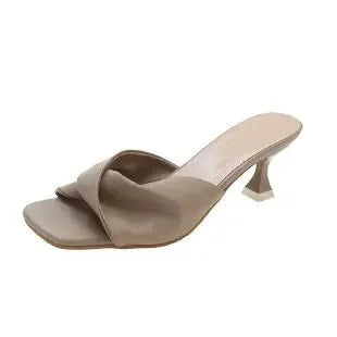 NOUVEAU RICHE Damen Twist Sandalen Mit Absatz Elegant Modern Stilvoll Grau