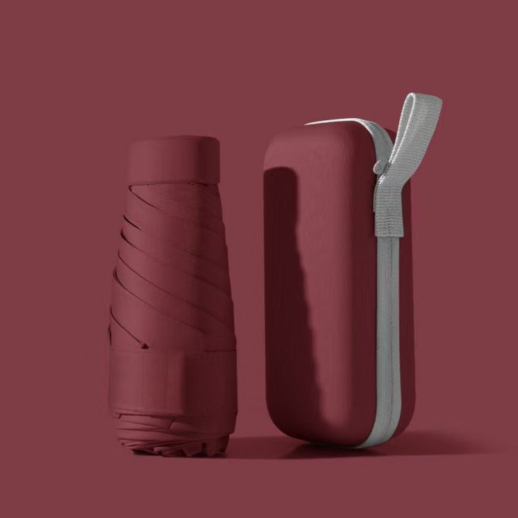NOUVEAU RICHE ompakter Taschenschirm mit Wasserdichter Hülle - Windfester Mini Regenschirm Leicht & Faltbar für Handtasche & Reise Rot