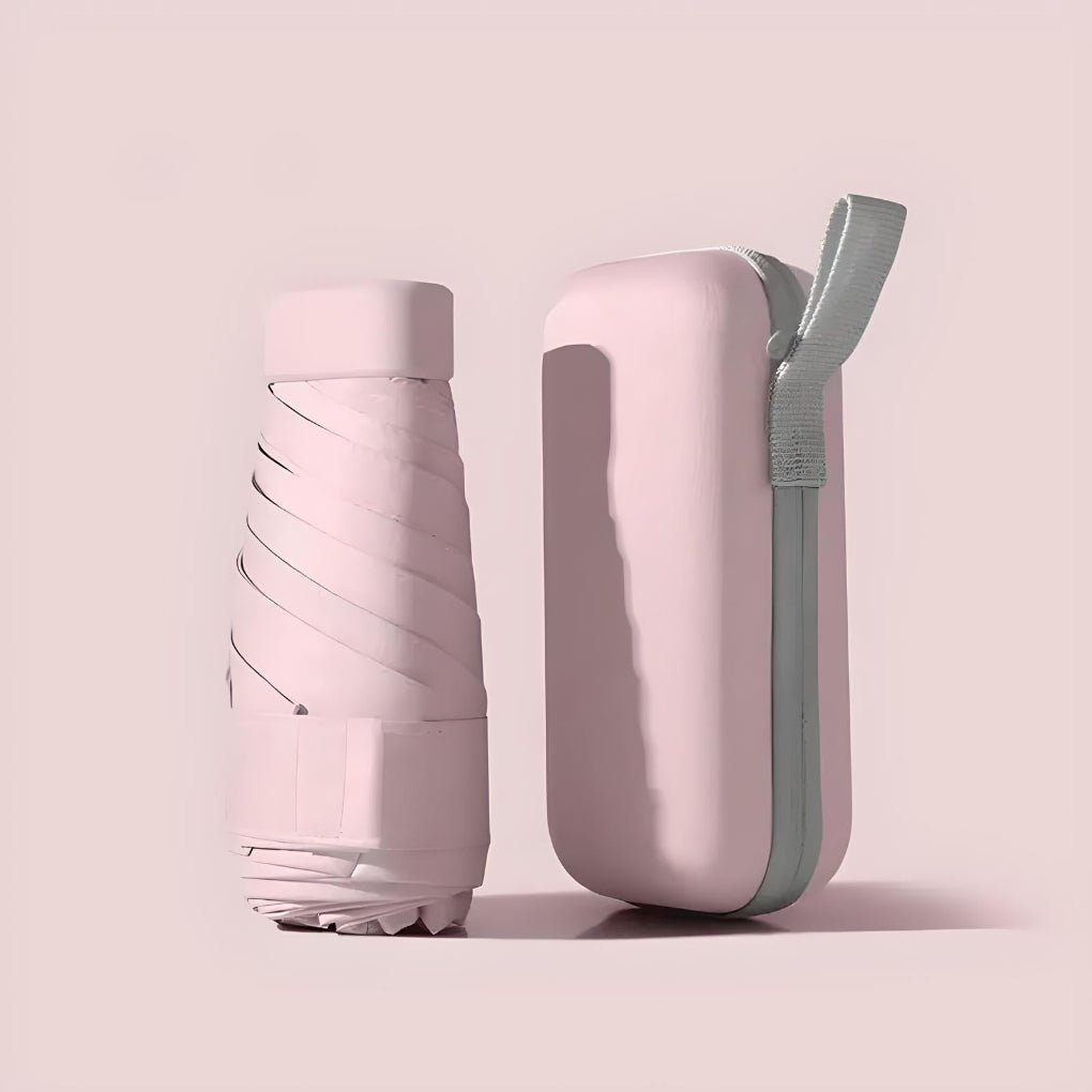 NOUVEAU RICHE ompakter Taschenschirm mit Wasserdichter Hülle - Windfester Mini Regenschirm Leicht & Faltbar für Handtasche & Reise Pink