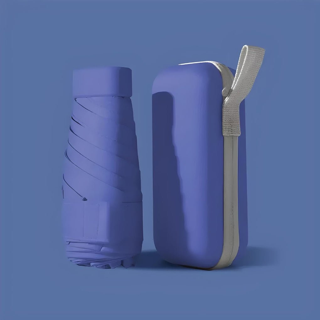 NOUVEAU RICHE ompakter Taschenschirm mit Wasserdichter Hülle - Windfester Mini Regenschirm Leicht & Faltbar für Handtasche & Reise Blau