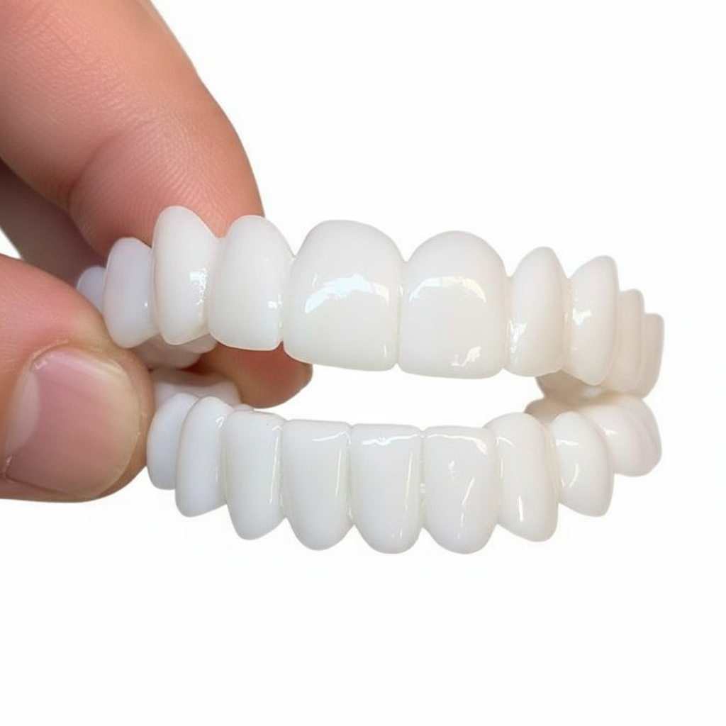 NOUVEAU RICHE Smile Veneers | Individuell Anpassbare Kosmetische Zahnaufsätze | Medizinisches Spezialharz | Sofortige Lächelkorrektur | Ober- & Unterkiefer