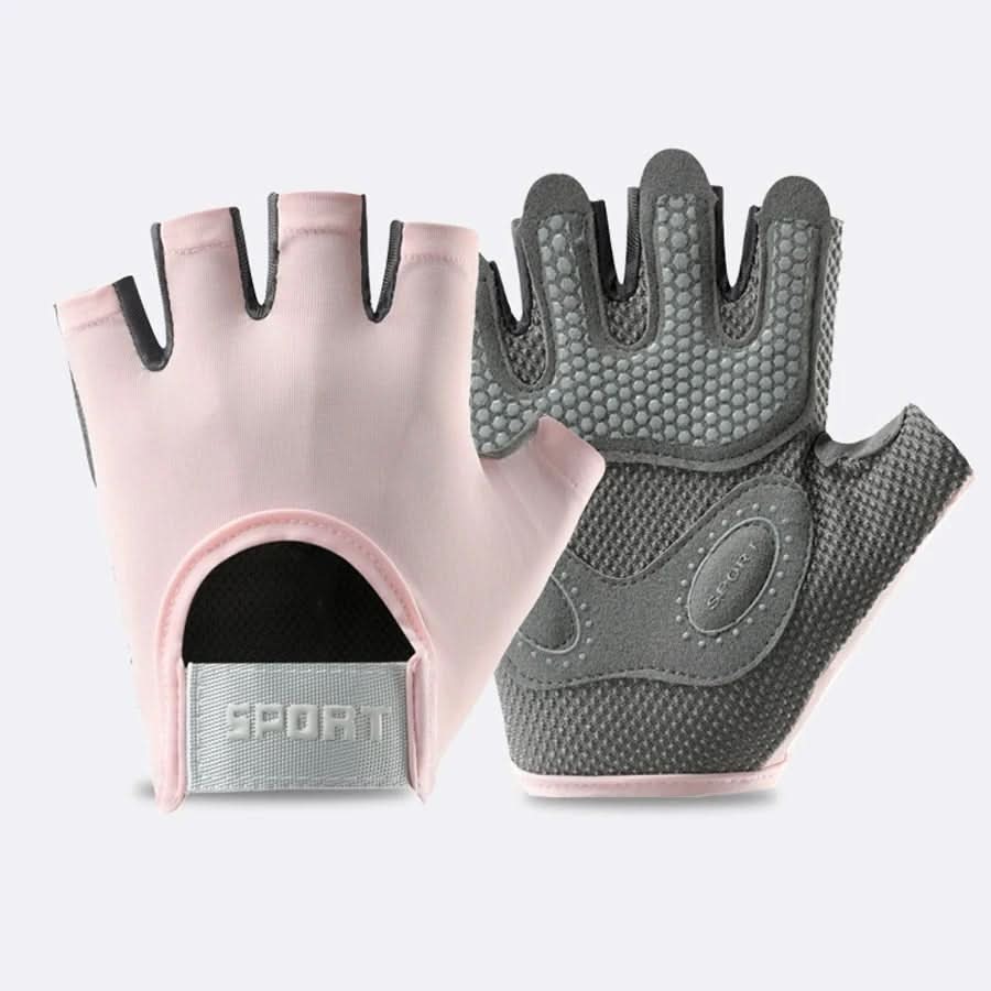 NOUVEAU RICHE Sport- und Fitnesshandschuhe – Halbfinger Trainingshandschuhe für Gym, Kettlebell & Velo, Unisex, S–L – GripMax Pink