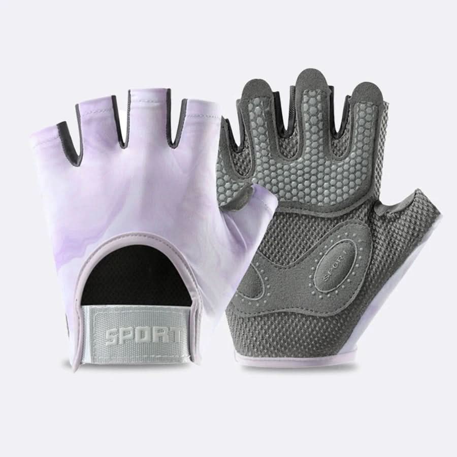 NOUVEAU RICHE Sport- und Fitnesshandschuhe – Halbfinger Trainingshandschuhe für Gym, Kettlebell & Velo, Unisex, S–L – GripMax Violett