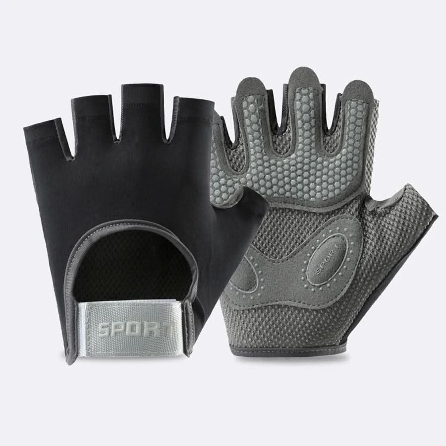 NOUVEAU RICHE Sport- und Fitnesshandschuhe – Halbfinger Trainingshandschuhe für Gym, Kettlebell & Velo, Unisex, S–L – GripMax Schwarz