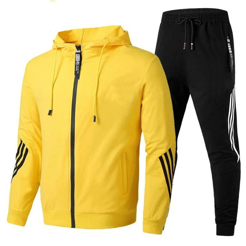 NOUVEAU RICHE Herren Trainingsanzug Hochwertiges Material Zeitloser Stil Gelb