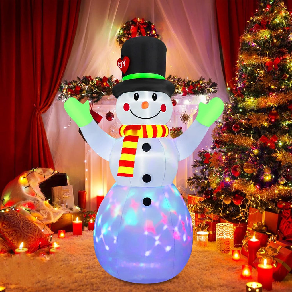 NOUVEAU RICHE Aufblasbarer Leucht-Schneemann (213 cm) – Beleuchtete Aufblasbare Weihnachtsdeko für Garten Aussen, LED – Lotte