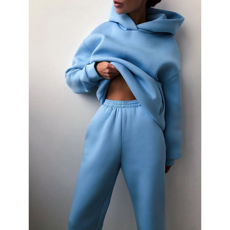 NOUVEAU RICHE Zahara | Damen Oversized High-Waist Trainingsanzug | Das bequemste Outfit Blau