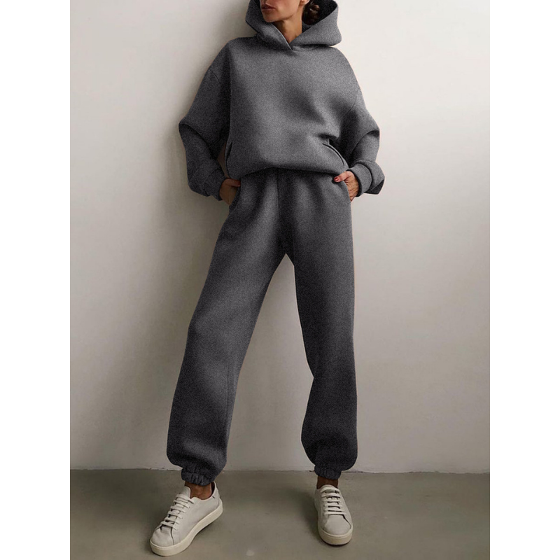 NOUVEAU RICHE Zahara | Damen Oversized High-Waist Trainingsanzug | Das bequemste Outfit Dunkelgrau