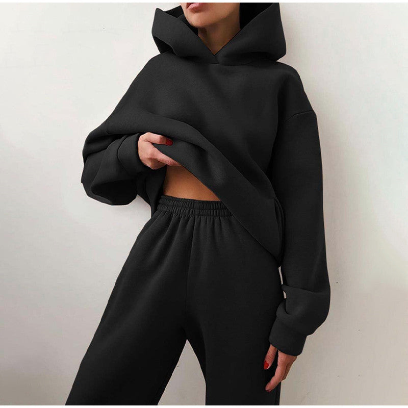 NOUVEAU RICHE Zahara | Damen Oversized High-Waist Trainingsanzug | Das bequemste Outfit Schwarz