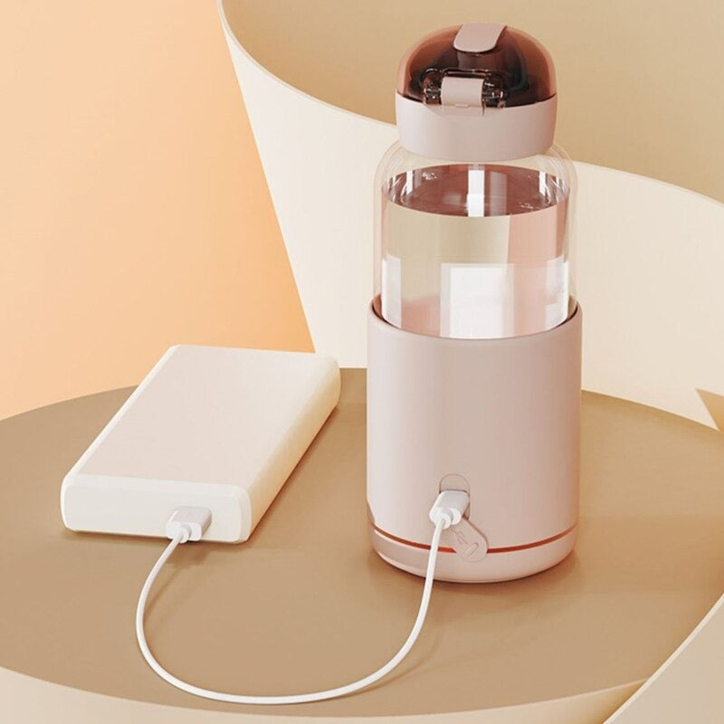 NOUVEAU RICHE Tragbarer Flaschenwärmer USB-C – Babyflaschenwärmer mit Akku, einstellbar 37–55 °C – für Babynahrung & Getränke unterwegs