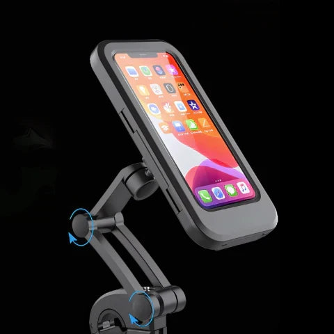 NOUVEAU RICHE Wasserdichte Fahrrad Handyhalterung – 360° drehbare Velo Handyhalterung mit Touchscreen-Zugriff für Navigation & Regen