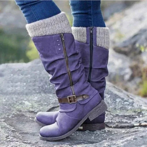 Zahara | Winterstiefel für Damen | Strickbündchen-Detail