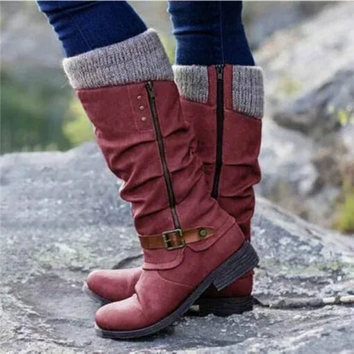 Zahara | Winterstiefel für Damen | Strickbündchen-Detail