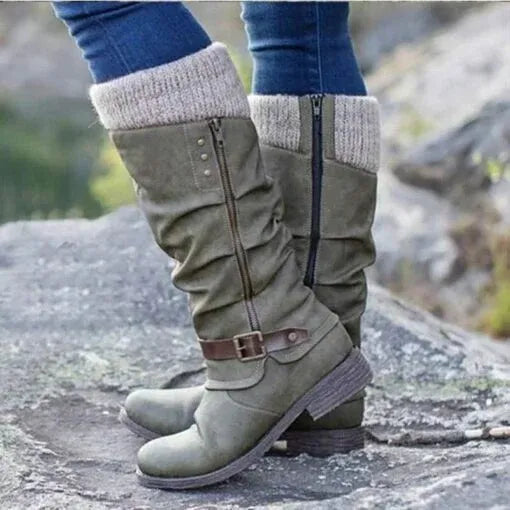 Zahara | Winterstiefel für Damen | Strickbündchen-Detail