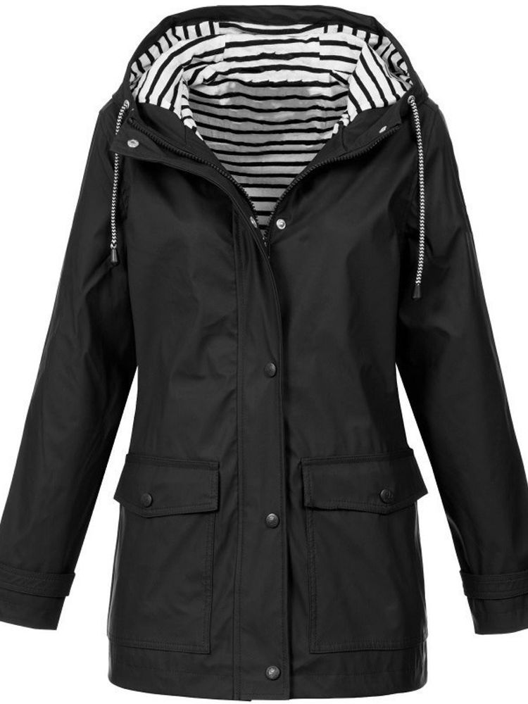 NOUVEAU RICHE Damenjacke Wasserdicht Winddicht Für Outdoor Wandern Schwarz