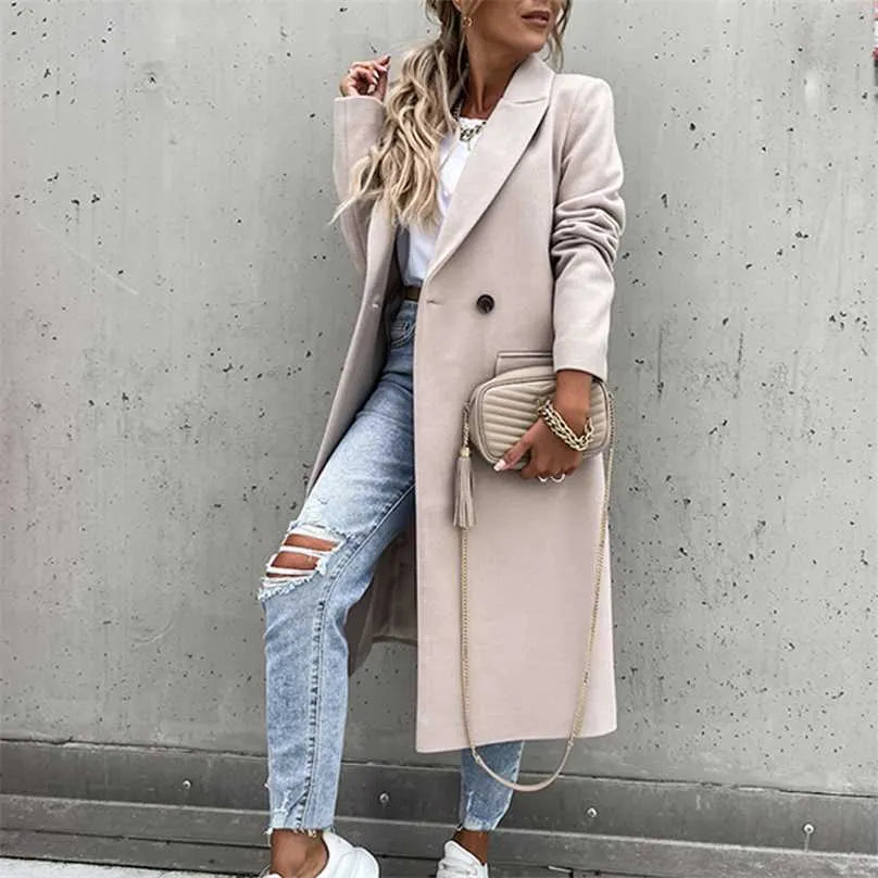 NOUVEAU RICHE Wintermantel Dunkelblau Gefüttert Wasserabweisend Größe M - Winterjacke - Wintermäntel Damen