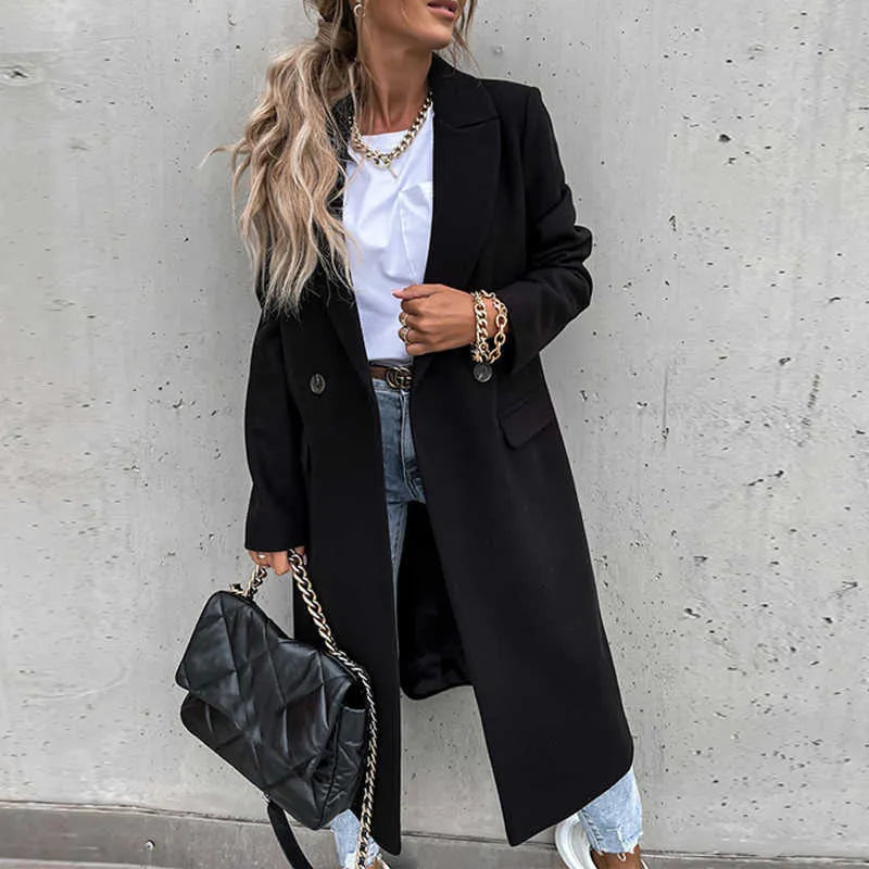 NOUVEAU RICHE Wintermantel Dunkelblau Gefüttert Wasserabweisend Größe M - Winterjacke - Wintermäntel Damen