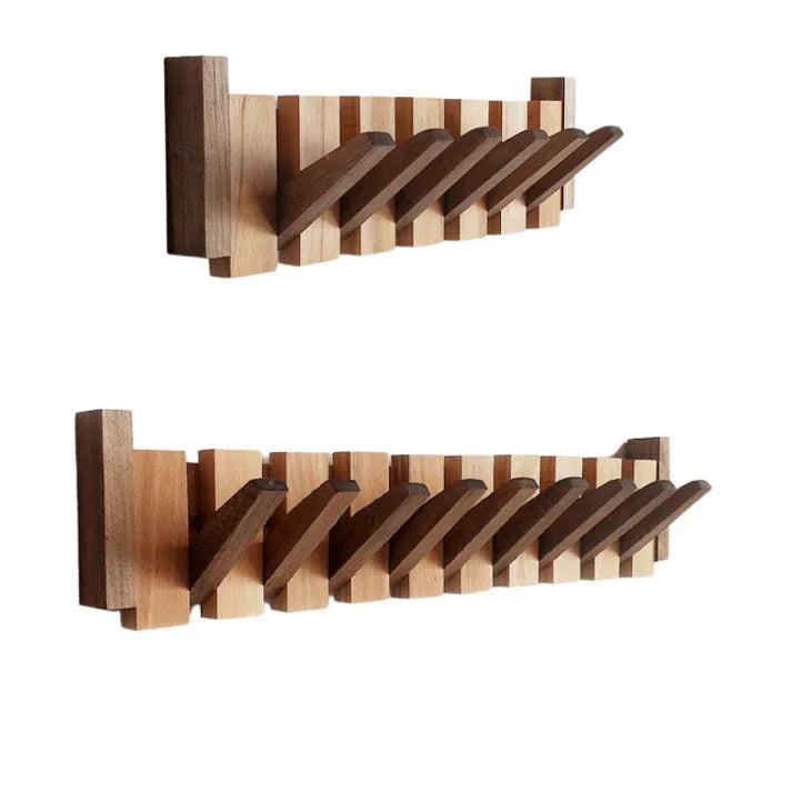 NOUVEAU RICHE HarmonyCoat Holz-Klavier-Garderobenleiste – Wandgarderobe im Klaviertasten-Design, Massivholz, 4, 6 oder 8 Haken