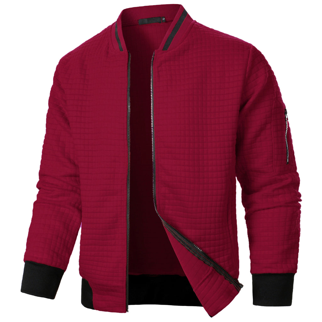 NOUVEAU RICHE Bequemer und warmer Herren Pullover mit Reißverschluss Rot
