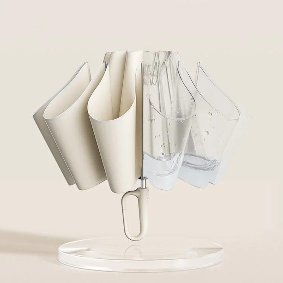 NOUVEAU RICHE Ultra windfester Regenschirm – Sturmfester Schirm mit reflektierenden Details, kompakt, 4 Farben