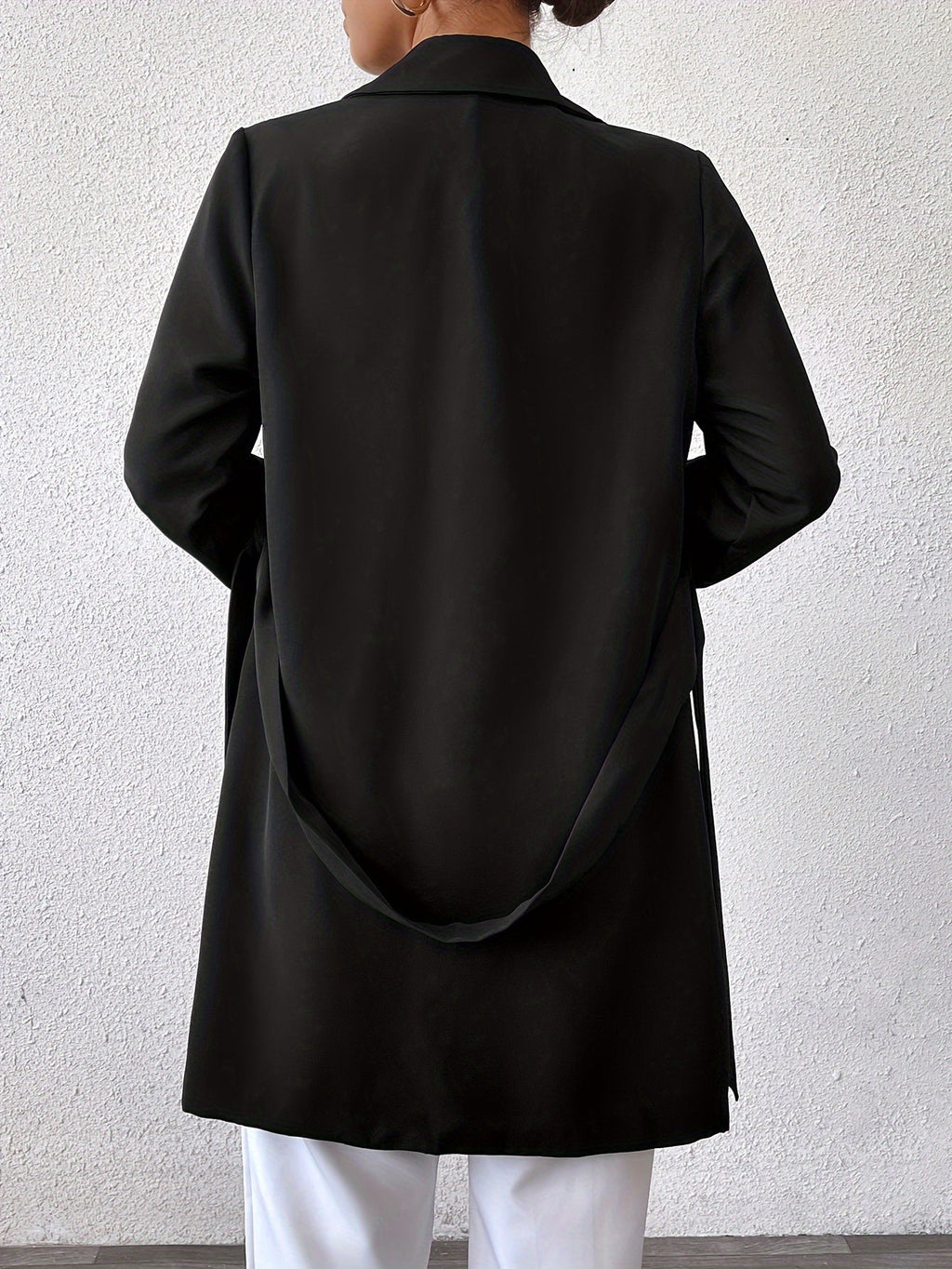 NOUVEAU RICHE Damen Wendbarer Langer Mantel Schleifen-Gürtel Trenchcoat