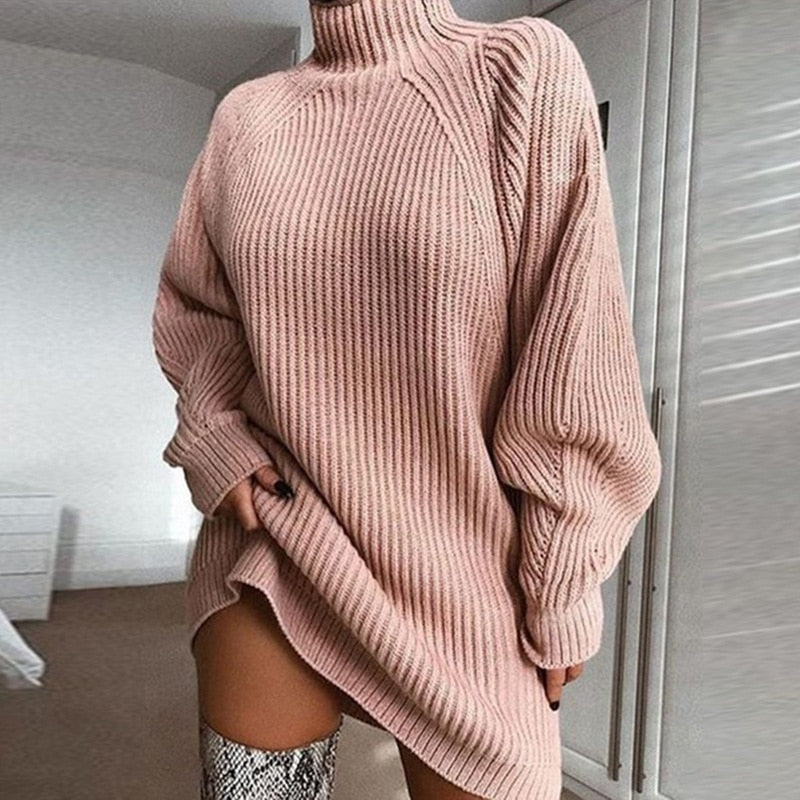 NOUVEAU RICHE Sephira | Damen Langer Winterpullover - Warmer Strickpullover & Longpullover für den Winter