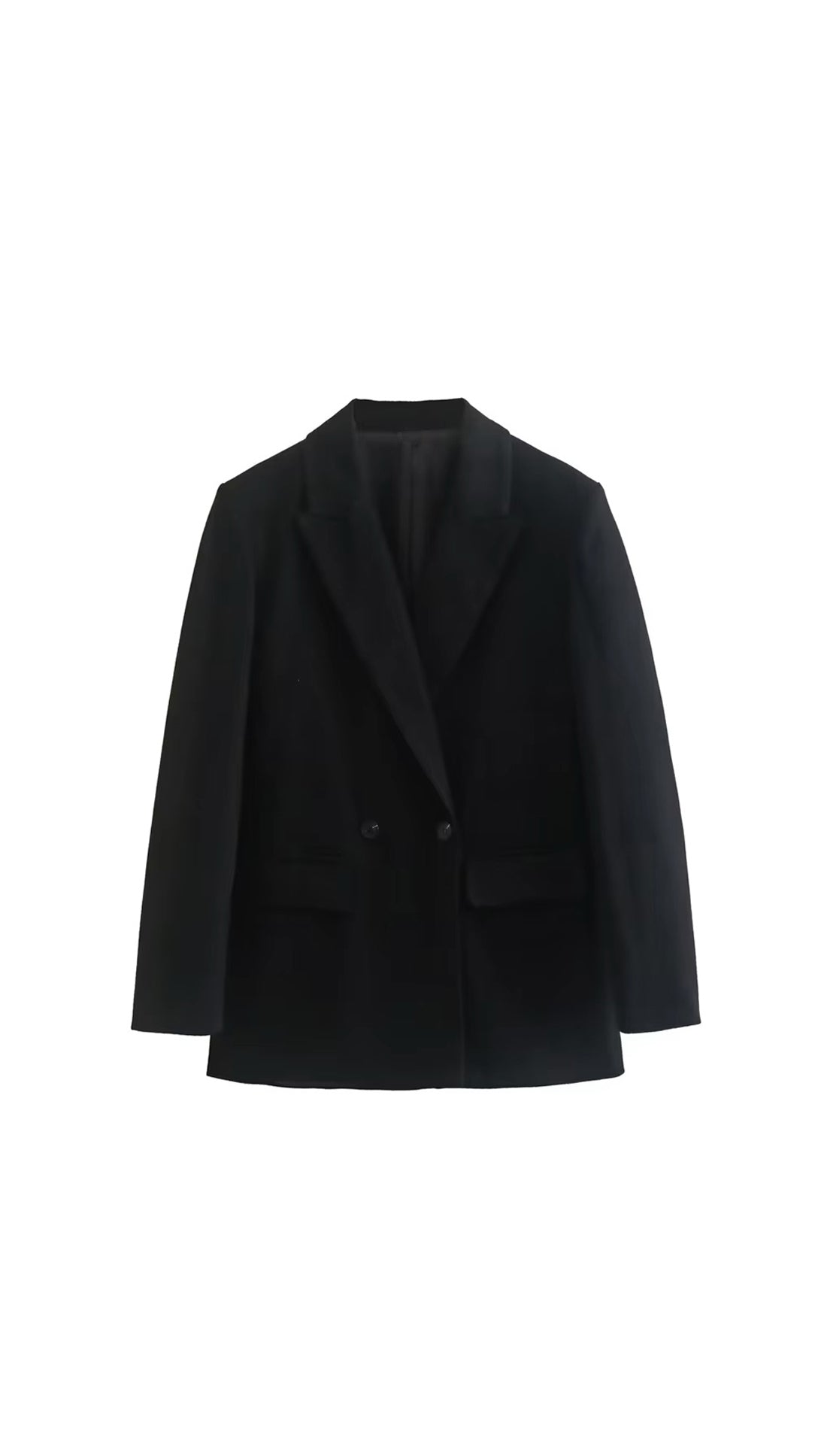 NOUVEAU RICHE Blazer Langgeschnittener Tailliert Grau Schwarz Klarer Stil - Winterjacke - Wintermäntel Damen