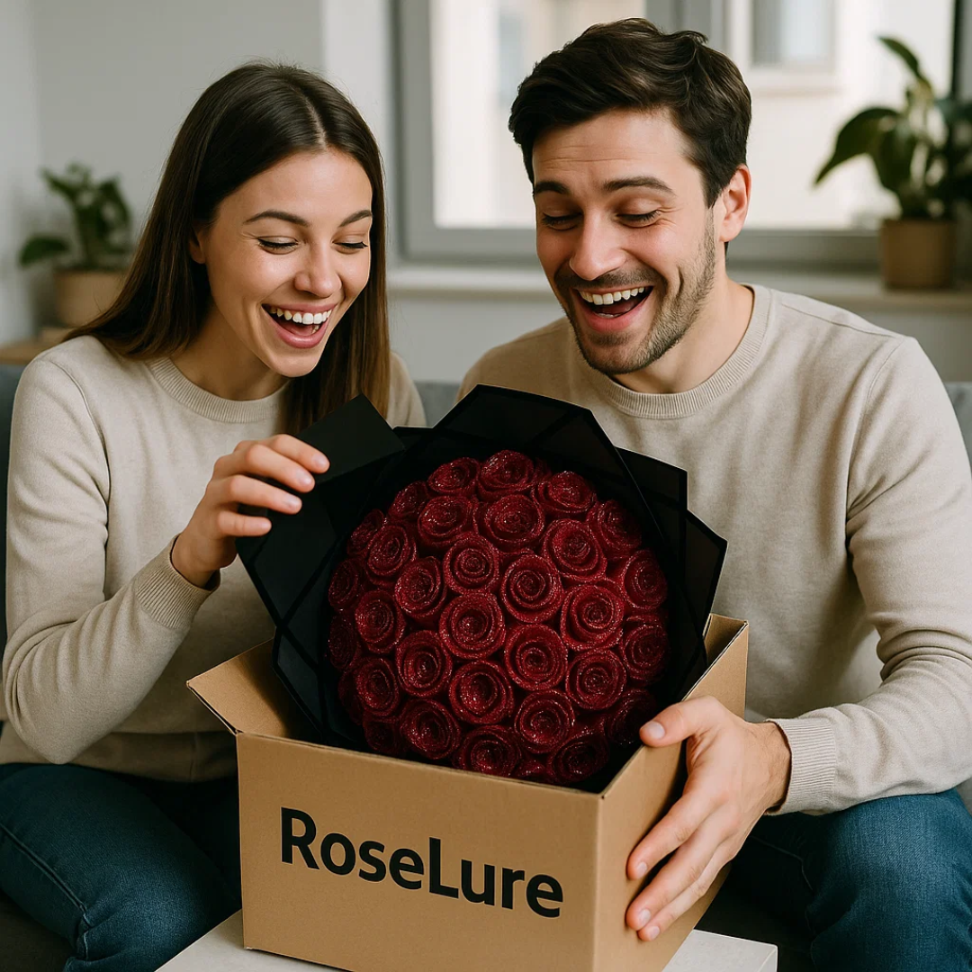 NOUVEAU RICHE Konservierte Rosen – Haltbare Rosen in Geschenkbox, Ewige Rosen Blau oder Rot, 30 oder 50 Stück – RoseLure
