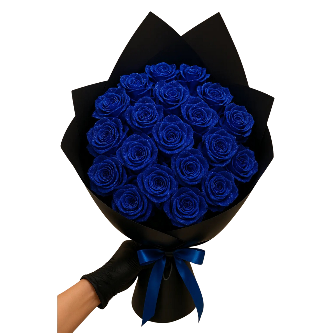 NOUVEAU RICHE Konservierte Rosen – Haltbare Rosen in Geschenkbox, Ewige Rosen Blau oder Rot, 30 oder 50 Stück – RoseLure