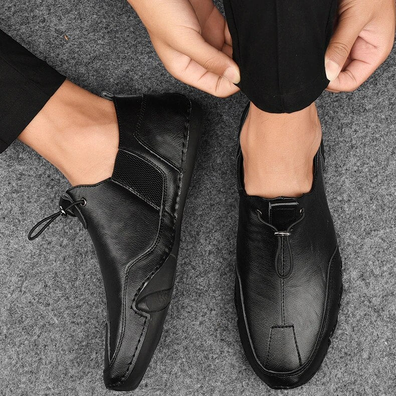 NOUVEAU RICHE Loafer Herren Lederschuhe Echtes Leder Komfort Bequem Schwarz