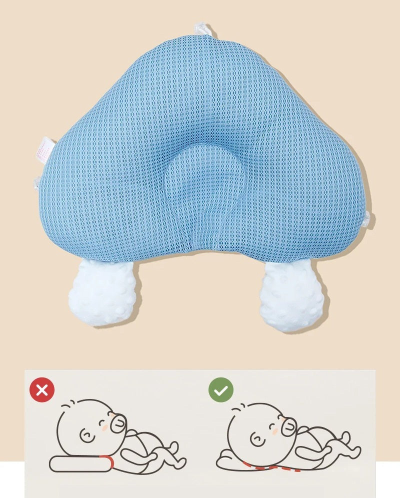 NOUVEAU RICHE Ergonomisches Babykissen mit verstellbarer Stütze – Wendbares Komfortkissen 65 × 42 cm, waschbar – 0–12 Monate (nur unter Aufsicht)