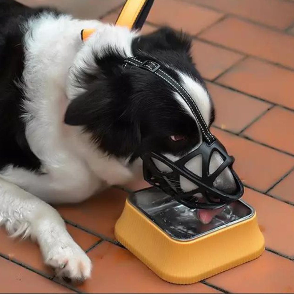 NOUVEAU RICHE Weicher Mesh Maulkorb für Hunde – Atmungsaktiver, verstellbarer Maulkorb gegen Beissen & Fressen – für Spaziergang, Training & Tierarzt, S–XL