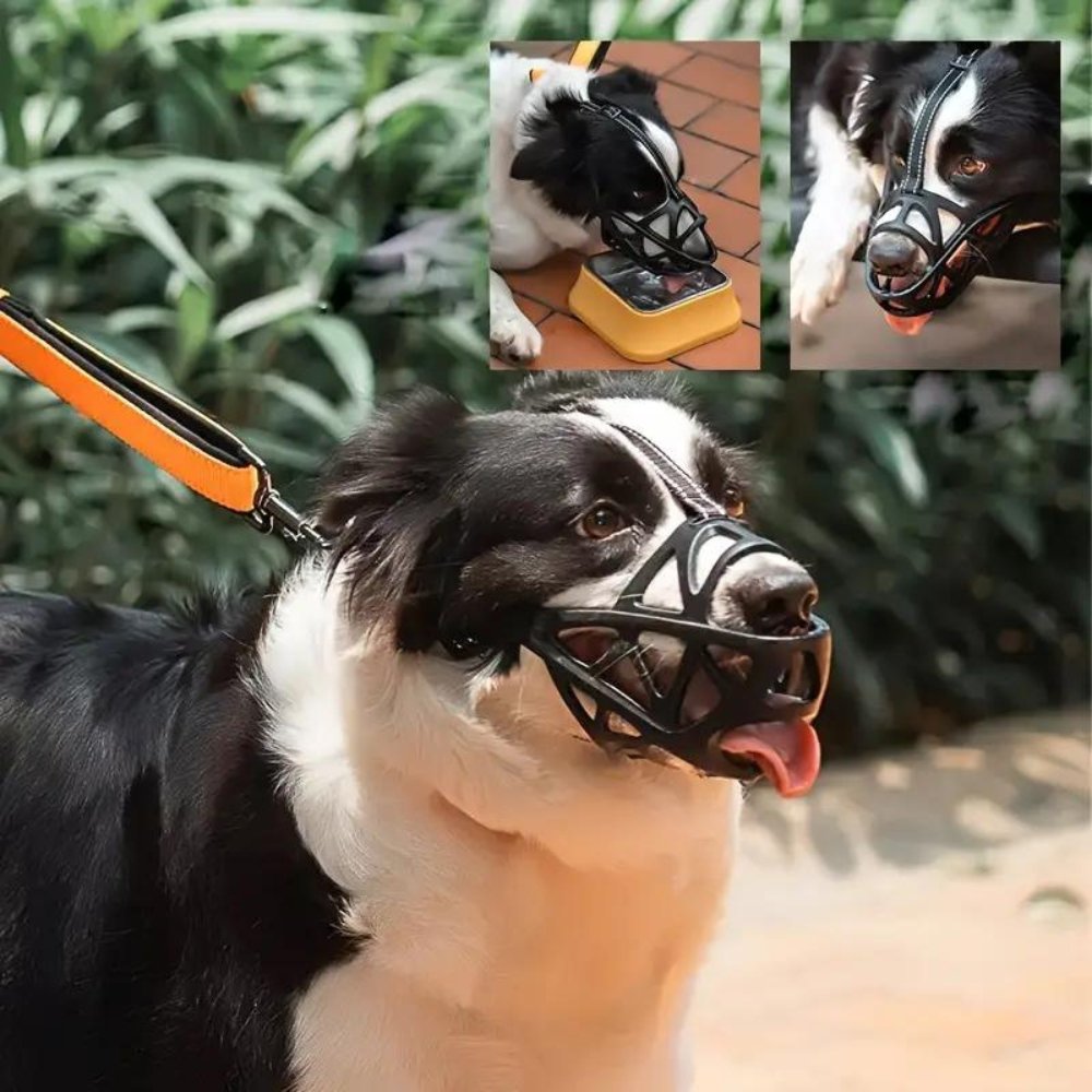 NOUVEAU RICHE Weicher Mesh Maulkorb für Hunde – Atmungsaktiver, verstellbarer Maulkorb gegen Beissen & Fressen – für Spaziergang, Training & Tierarzt, S–XL
