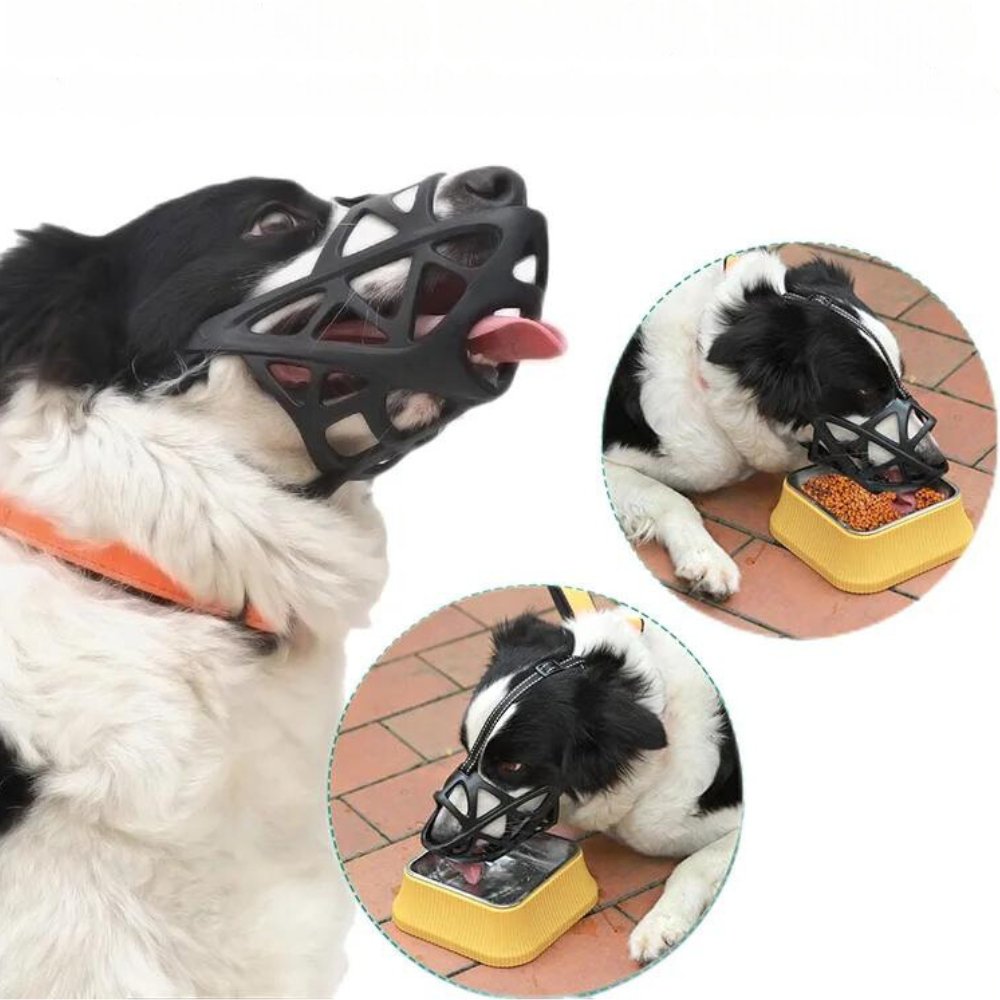 NOUVEAU RICHE Weicher Mesh Maulkorb für Hunde – Atmungsaktiver, verstellbarer Maulkorb gegen Beissen & Fressen – für Spaziergang, Training & Tierarzt, S–XL