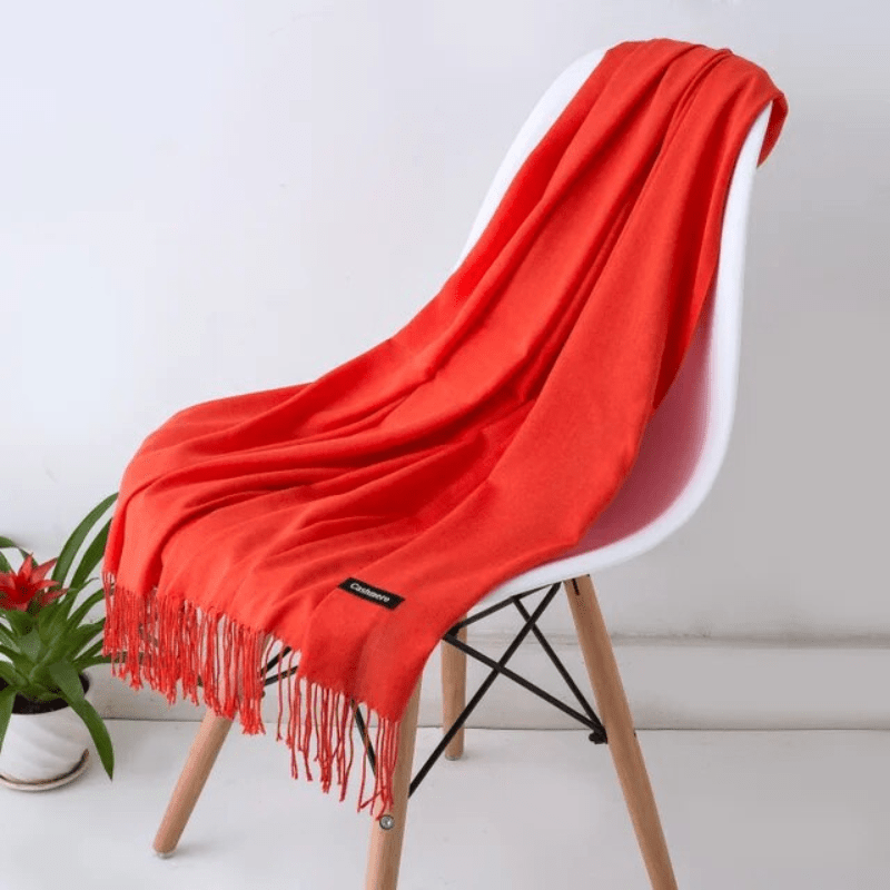NOUVEAU RICHE Warmer Damenschal – Weicher Winterschal für Damen in über 30 Farben, elegant & zeitlos – Amore Dunkelorange