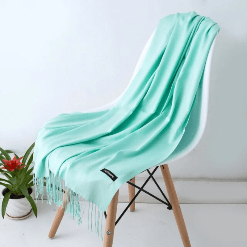 NOUVEAU RICHE Warmer Damenschal – Weicher Winterschal für Damen in über 30 Farben, elegant & zeitlos – Amore Cyan
