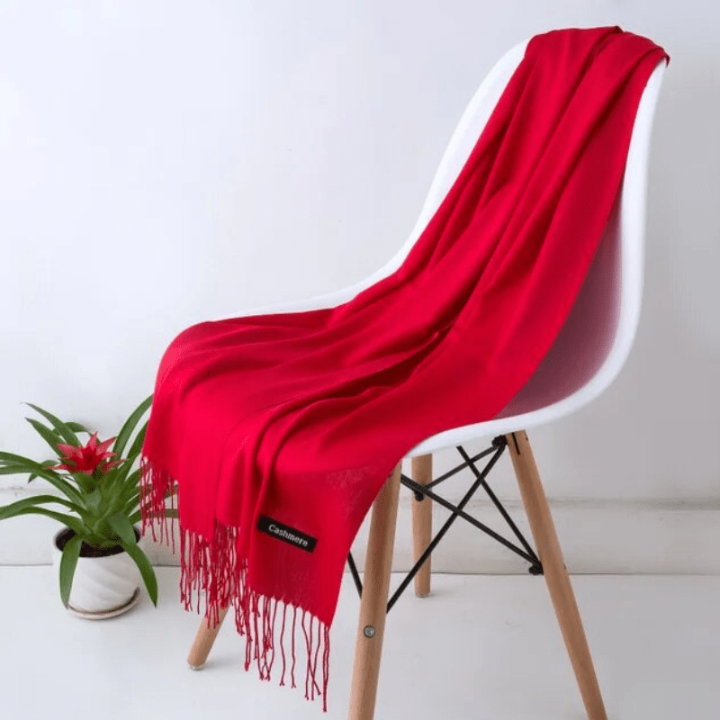 NOUVEAU RICHE Warmer Damenschal – Weicher Winterschal für Damen in über 30 Farben, elegant & zeitlos – Amore Rot