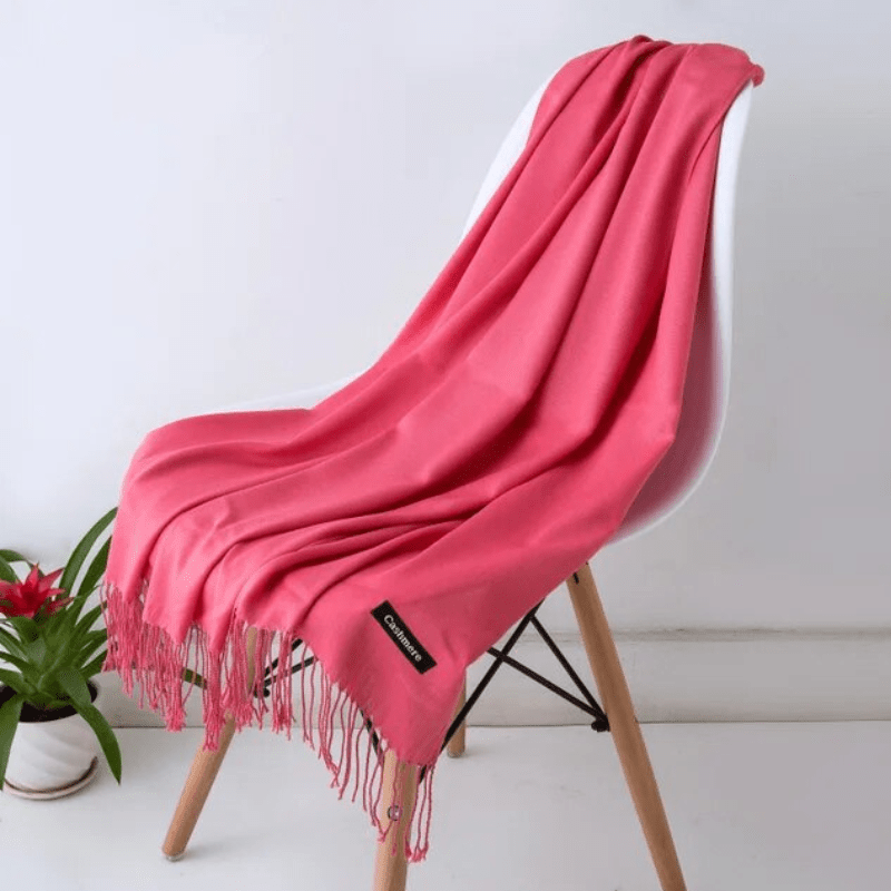 NOUVEAU RICHE Warmer Damenschal – Weicher Winterschal für Damen in über 30 Farben, elegant & zeitlos – Amore Rotrosa