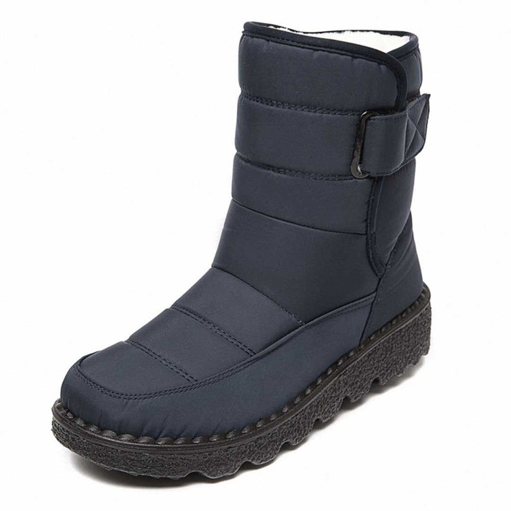 NOUVEAU RICHE Schneestiefel Damen Wasserfest Rutschfest Warm Gefüttert Blau