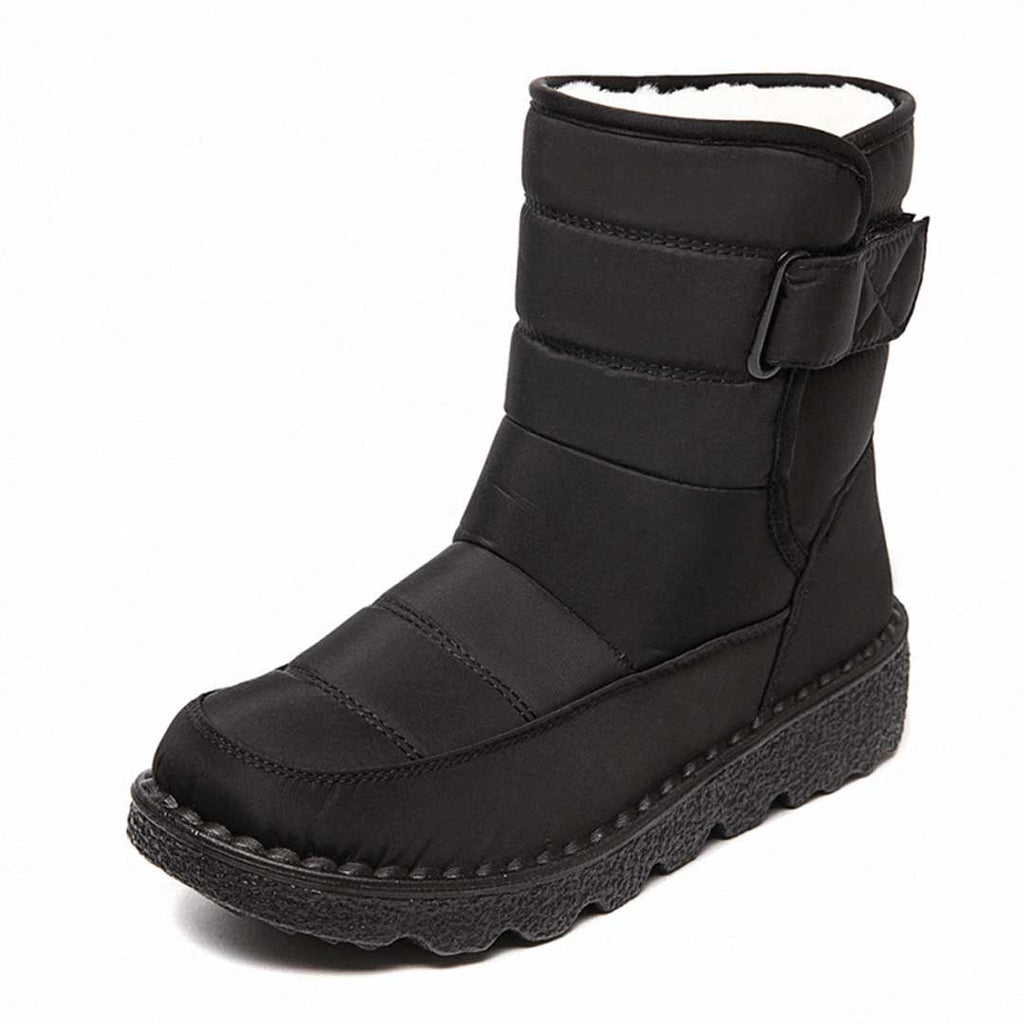 NOUVEAU RICHE Schneestiefel Damen Wasserfest Rutschfest Warm Gefüttert Schwarz